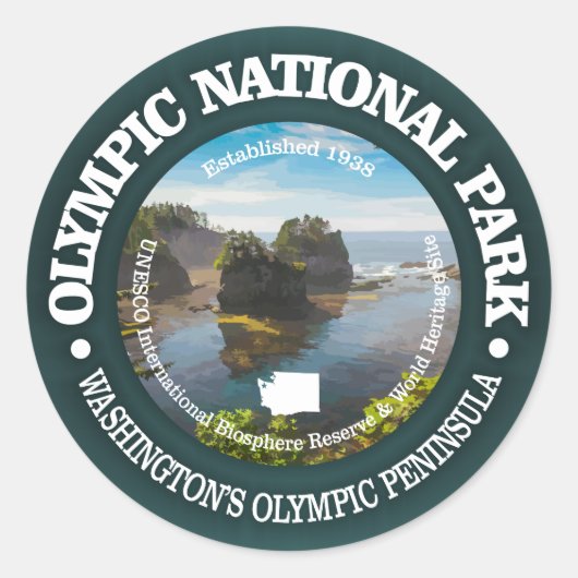 Nationaal Park van de Olympische Spelen Ronde Sticker (Voorkant)
