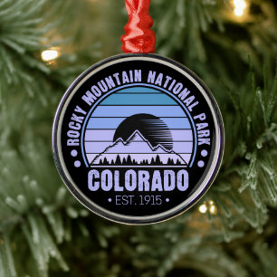 Nationaal park van de Rocky Mountain Colorado Retr Metalen Ornament