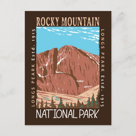 Nationaal park van de Rocky Mountain - piek Briefkaart (Voorkant)