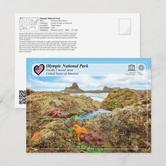 Nationaal park van de Stille Oceaan Briefkaart (Voorkant / Achterkant)