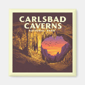 Nationaal Park van de Vintage Carlsbad Caverns Magneet (Voorkant)