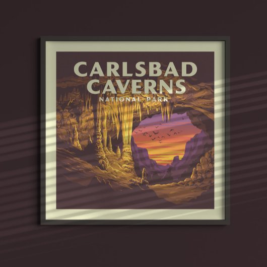 Nationaal Park van de Vintage Carlsbad Caverns Poster