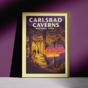 Nationaal Park van de Vintage Carlsbad Caverns Poster