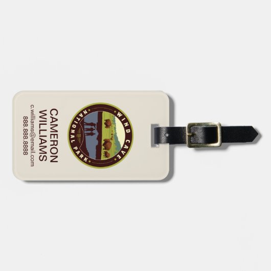 Nationaal park van de windgrot bagagelabel (Voorkant horizontaal)