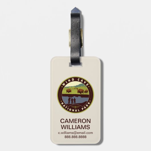 Nationaal park van de windgrot bagagelabel (Achterkant verticaal)