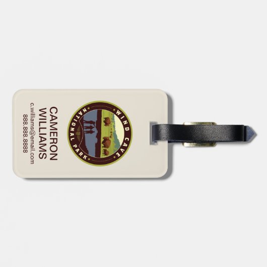 Nationaal park van de windgrot bagagelabel (Achterkant horizontaal)