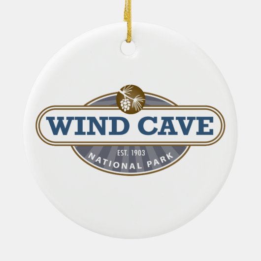 Nationaal park van de windgrot keramisch ornament (Achterkant)