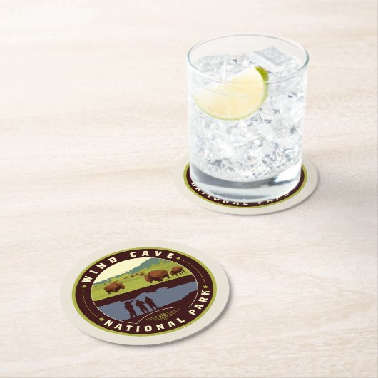 Nationaal park van de windgrot ronde kartonnen onderzetter (Insitu)