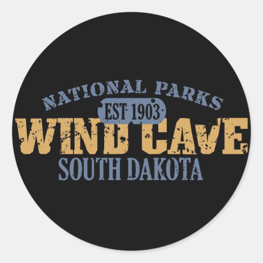 Nationaal park van de windgrot ronde sticker (Voorkant)