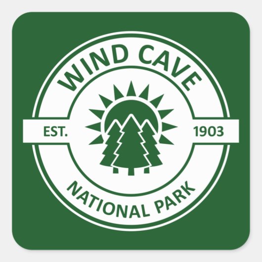 Nationaal park van de windgrot Sun Trees Vierkante Sticker (Voorkant)