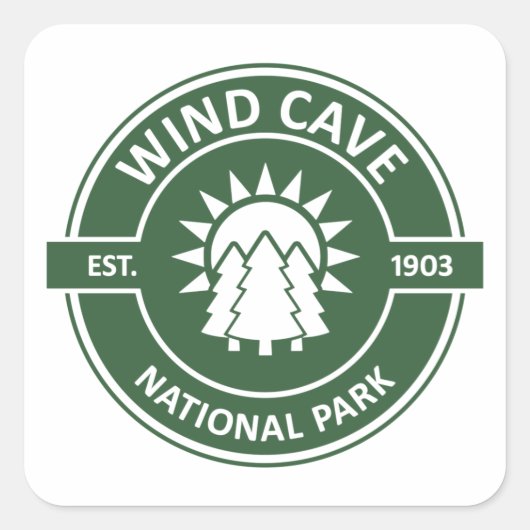 Nationaal park van de windgrot Sun Trees Vierkante Sticker (Voorkant)