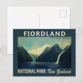 Nationaal park van Fiordland - Waterverf Nieuw-Zee Briefkaart (Voorkant / Achterkant)