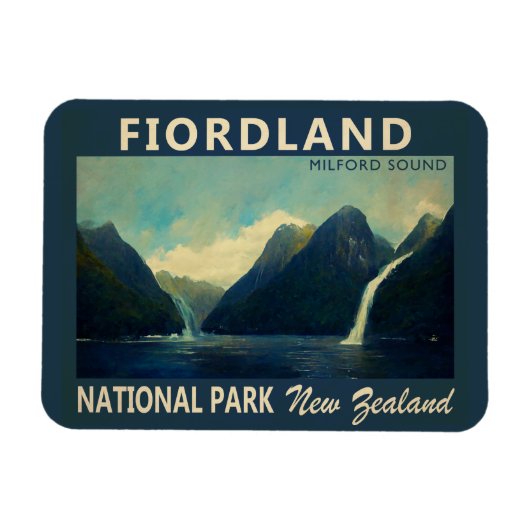 Nationaal park van Fiordland - Waterverf Nieuw-Zee Magneet (Horizontaal)