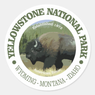 Nationaal park van geelsteen (Bison) Ronde Sticker