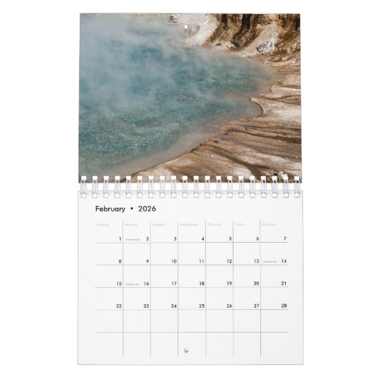 Nationaal park van geelsteen in Abstract Kalender (Feb 2026)