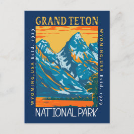 Nationaal park van Grand Teton Wyoming Retro verhi Briefkaart