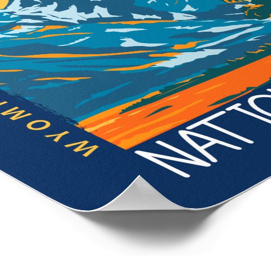 Nationaal park van Grand Teton Wyoming Retro verhi Poster (Hoek)