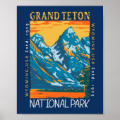 Nationaal park van Grand Teton Wyoming Retro verhi Poster (Voorkant)