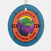 Nationaal park van Haleakala Retro Compass Emblem Keramisch Ornament (Links)
