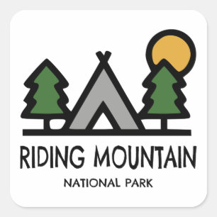 Nationaal park van het berggebied vierkante sticker