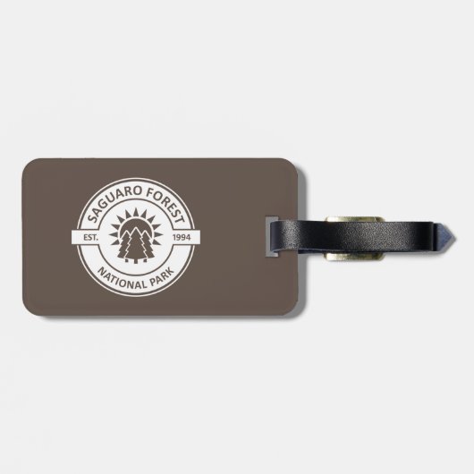 Nationaal park van het bos Saguaro Sun Trees Bagagelabel (Achterkant horizontaal)