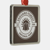 Nationaal park van het bos Saguaro Sun Trees Metalen Ornament (Rechts)