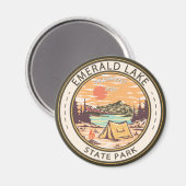 Nationaal park van het Emerald Lake Vermont Badge Magneet (Voorkant / Achterkant)