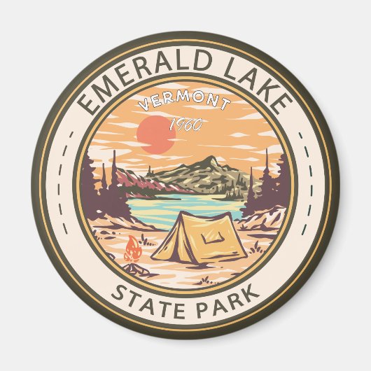 Nationaal park van het Emerald Lake Vermont Badge Magneet (Voorkant)