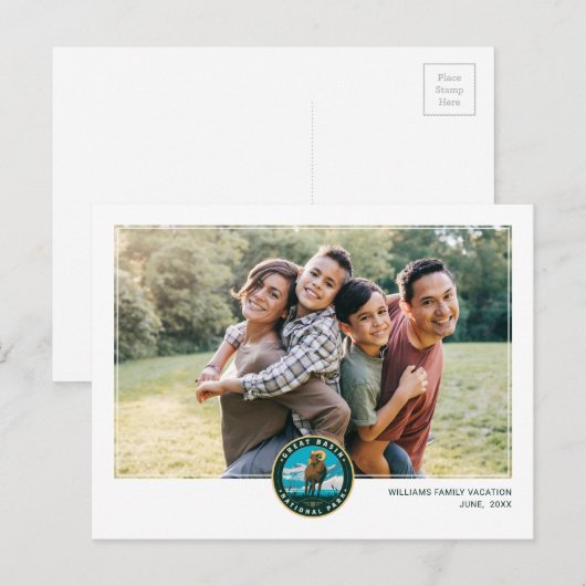 Nationaal park van het grote bekken briefkaart (Voorkant / Achterkant)