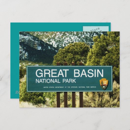 Nationaal park van het grote bekken briefkaart (Voorkant / Achterkant)