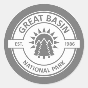 Nationaal park van het grote bekken ronde sticker