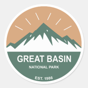 Nationaal park van het grote bekken ronde sticker