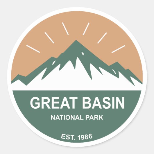 Nationaal park van het grote bekken ronde sticker (Voorkant)
