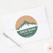 Nationaal park van het grote bekken ronde sticker (Envelop)