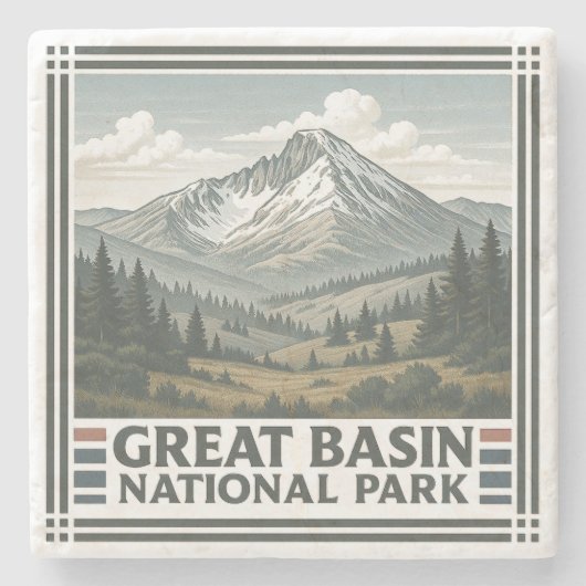 Nationaal park van het grote bekken stenen onderzetter (Voorkant)