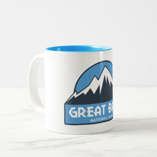 Nationaal park van het grote bekken tweekleurige koffiemok (Voorkant links)