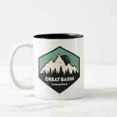 Nationaal park van het grote bekken tweekleurige koffiemok (Links)