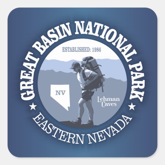 Nationaal park van het grote bekken vierkante sticker (Voorkant)