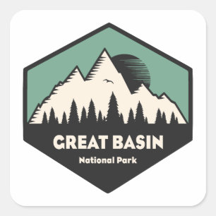 Nationaal park van het grote bekken vierkante sticker