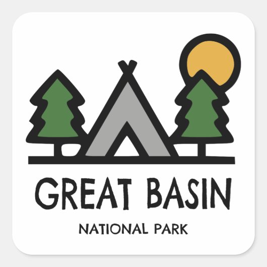 Nationaal park van het grote bekken vierkante sticker (Voorkant)