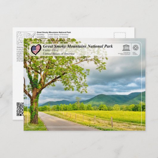 Nationaal park van het Grote Smoky - Cades Cove Briefkaart (Voorkant / Achterkant)