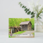 Nationaal park van het Grote Smoky - Mingus Mill Briefkaart (Staand voorkant)