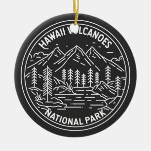 Nationaal park van het Hawaii Volcanoes Monoline Keramisch Ornament