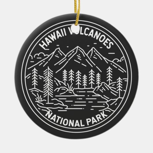 Nationaal park van het Hawaii Volcanoes  Monoline Keramisch Ornament (Voorkant)