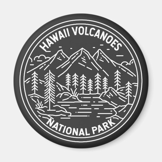 Nationaal park van het Hawaii Volcanoes  Monoline Magneet (Voorkant)