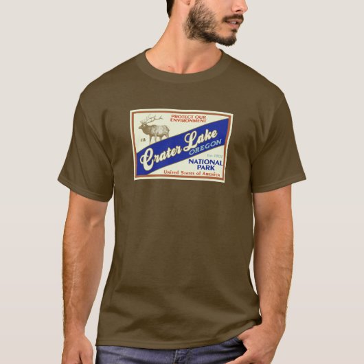Nationaal park van het meer Crater (Elk) T-shirt (Voorkant)