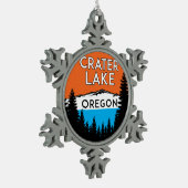 Nationaal park van het meer Oregon Tin Sneeuwvlok Ornament (Links)