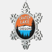 Nationaal park van het meer Oregon Tin Sneeuwvlok Ornament (Rechts)