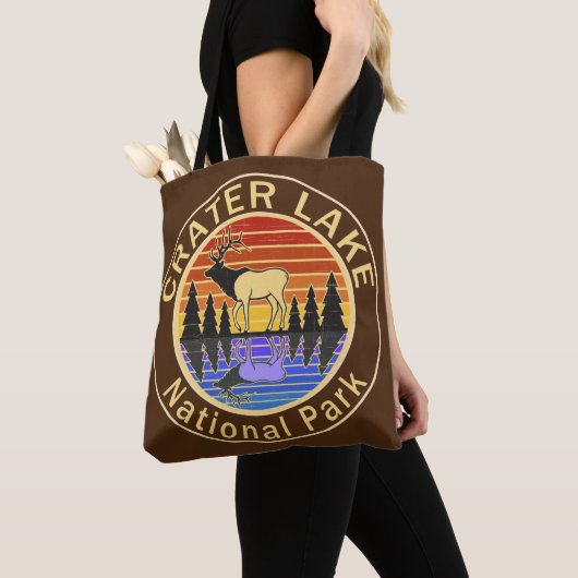 Nationaal park van het meer van Crater Elk T-Shirt Tote Bag (Dichtbij)
