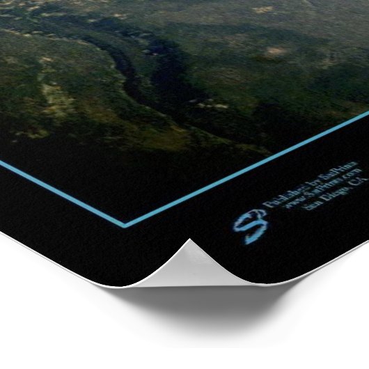 Nationaal park van het meer van Crater, satellietp Poster (Hoek)